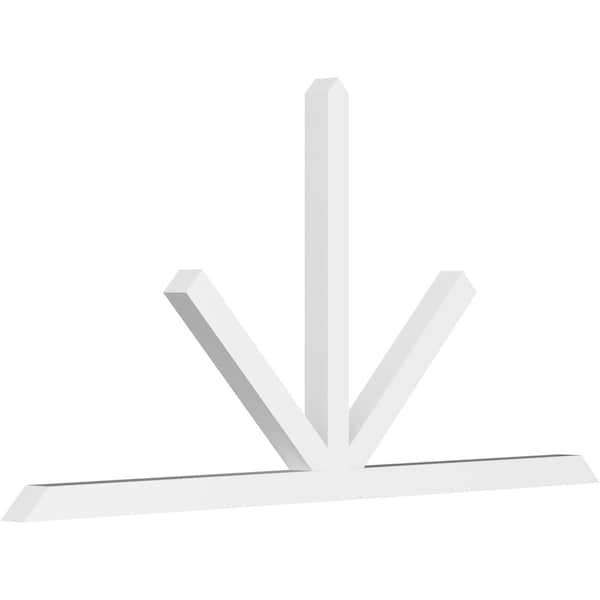 Ekena Millwork Saratoga Architectural Grade PVC Gable Bracket, 108"W x 54"H x 4"D x 4"F, 12/12 Pitch GBP108X54X0404SAR00 - main